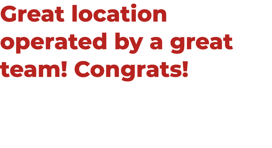 Great location operated by a great team! Congrats! 