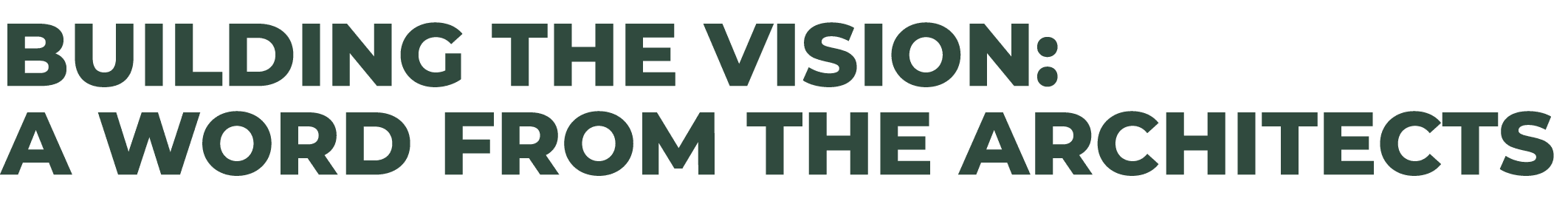 Building the vision: A word from the architects 